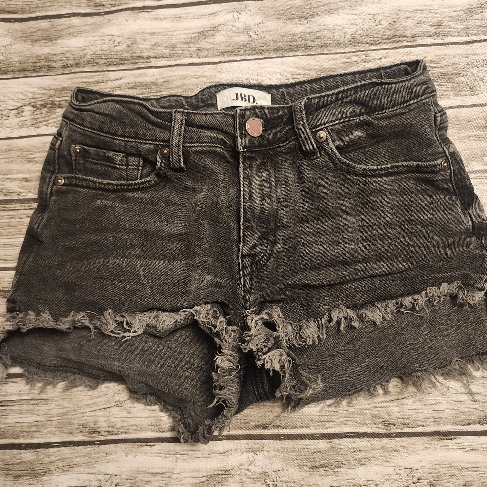 JBD Just Black Women’s fringe Denim jean shorts size Small